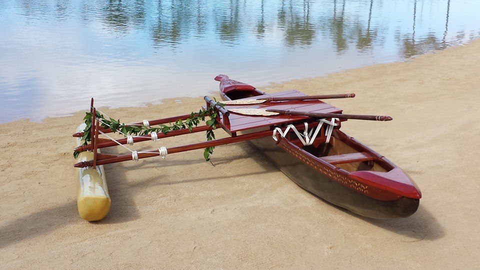 Outrigger Canoe For Sale - Hawaii Woodcarving ART by Tevita Kunato.